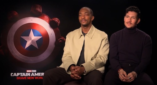 Image of Anthony Mackie and Danny Ramirez in Captain America: Brave New World interview